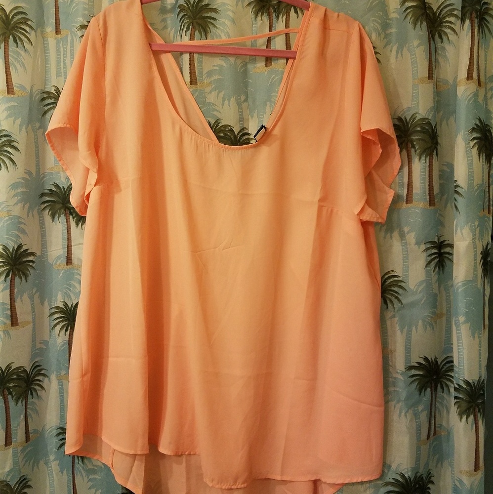 Peach blouse 3x